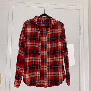 American Eagle Outfitters Red, Black & White Small Flannel